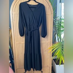 Elegant Black Wrap Dress